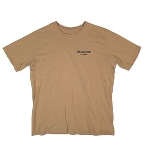 Young &‎ Reckless T-Shirt Mens Large Tan Reckless Los Angeles Graphic Tee